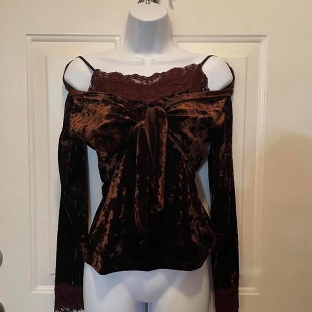 Vintage velvet fairy grunge top with a built in cami!